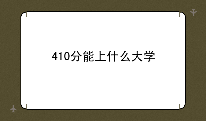 410分能上什么大学
