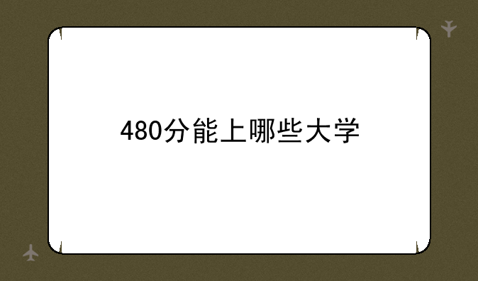 480分能上哪些大学