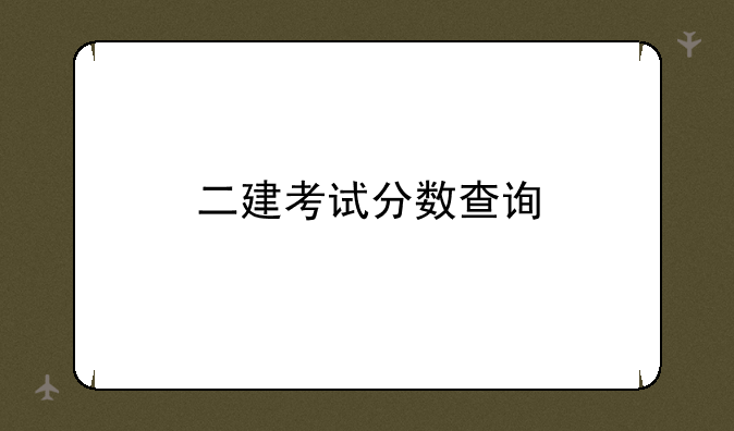 二建考试分数查询