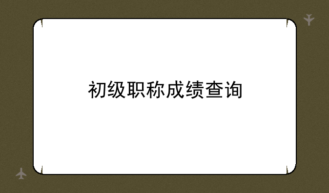 初级职称成绩查询