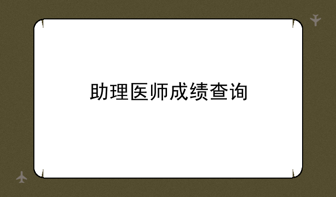 助理医师成绩查询
