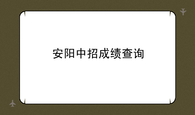安阳中招成绩查询
