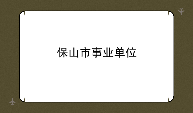 保山市事业单位