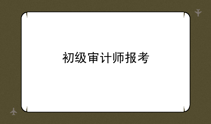 初级审计师报考