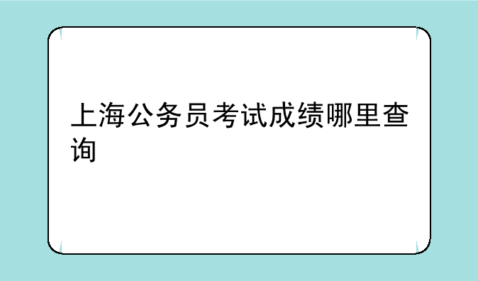 上海公务员考试成绩哪里查询