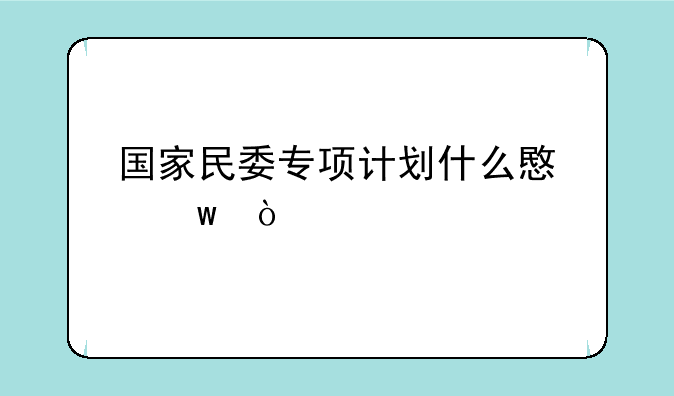 国家民委专项计划什么意思？
