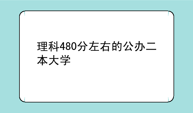 理科480分左右的公办二本大学