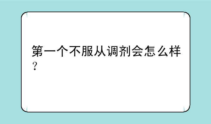 第一个不服从调剂会怎么样？