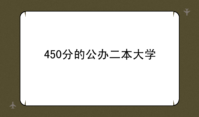 450分的公办二本大学