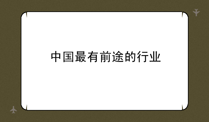 中国最有前途的行业