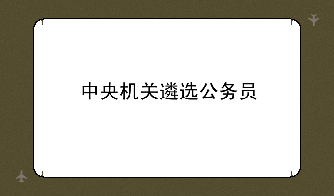 中央机关遴选公务员