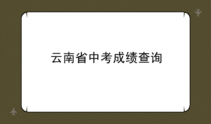 云南省中考成绩查询