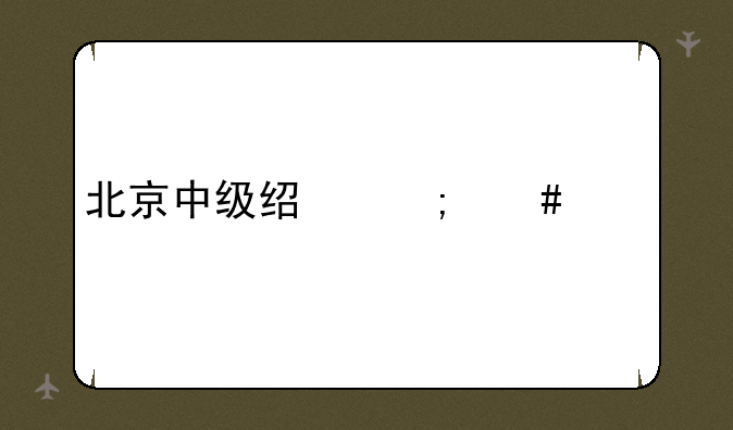 北京中级经济师考试