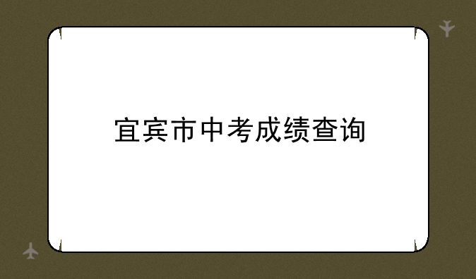 宜宾市中考成绩查询