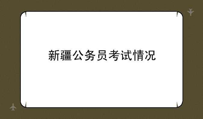 新疆公务员考试情况