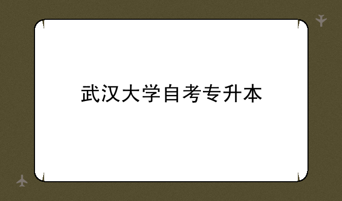 武汉大学自考专升本