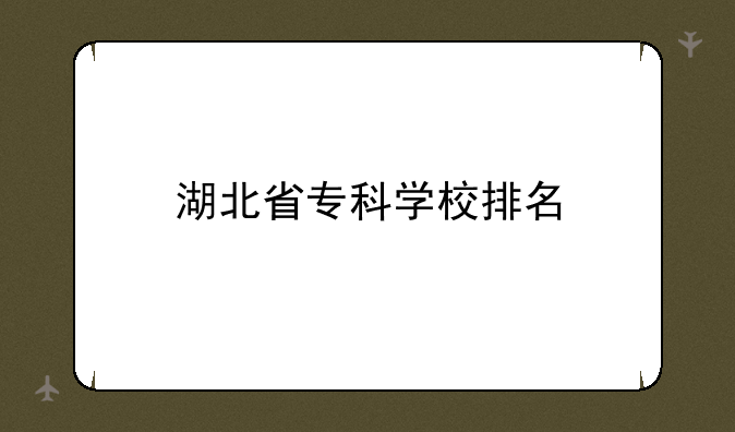 湖北省专科学校排名