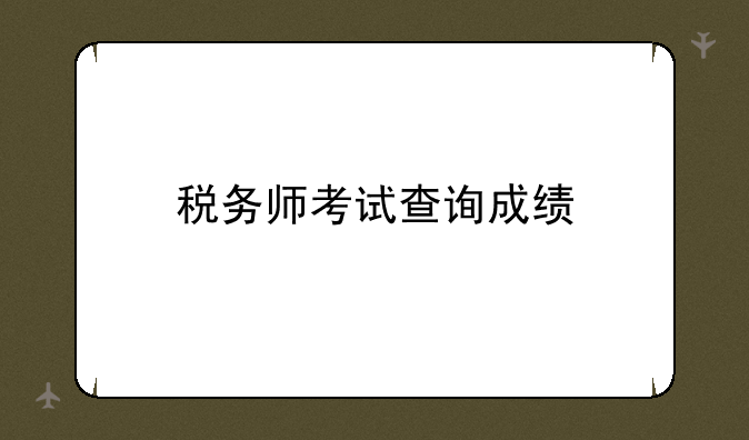 税务师考试查询成绩