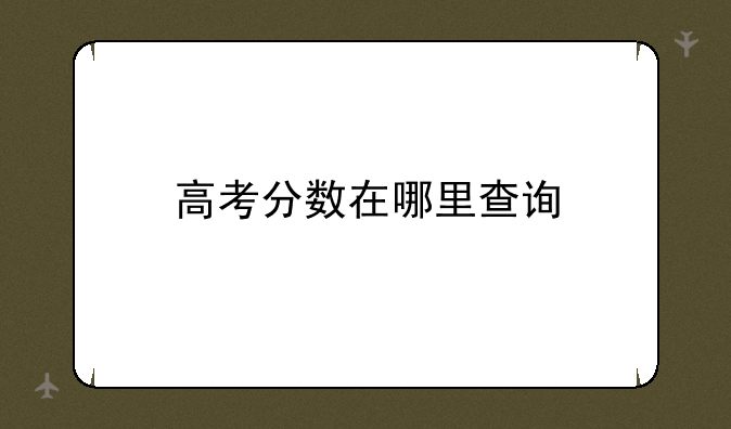 高考分数在哪里查询