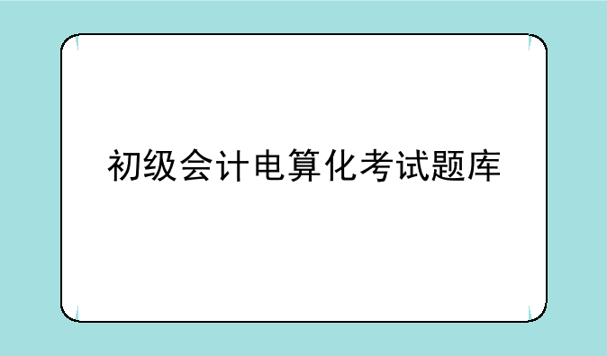 初级会计电算化考试题库