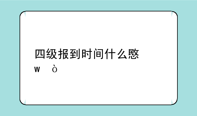 四级报到时间什么意思？