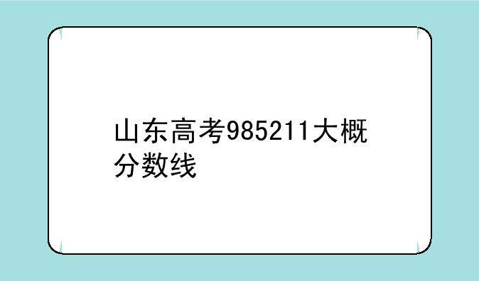 山东高考985211大概分数线
