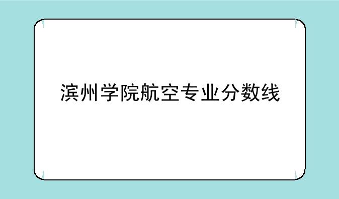滨州学院航空专业分数线