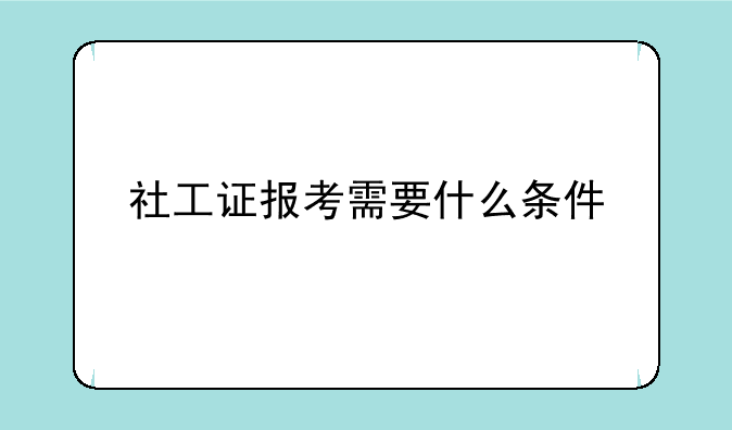 社工证报考需要什么条件