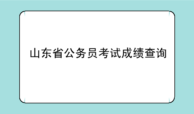 山东省公务员考试成绩查询
