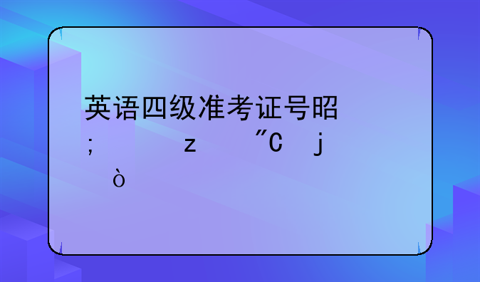 英语四级准考证号是怎样构成的？