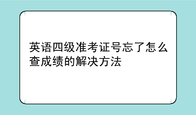 英语四级准考证号忘了怎么查成绩的解决方法
