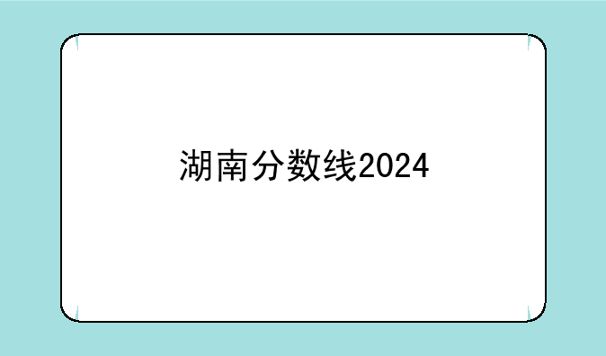 湖南分数线2024