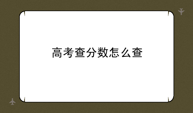 高考查分数怎么查